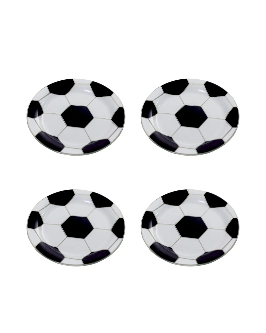 Kit de 4 Pratos de Sobremesa Bola de Futebol