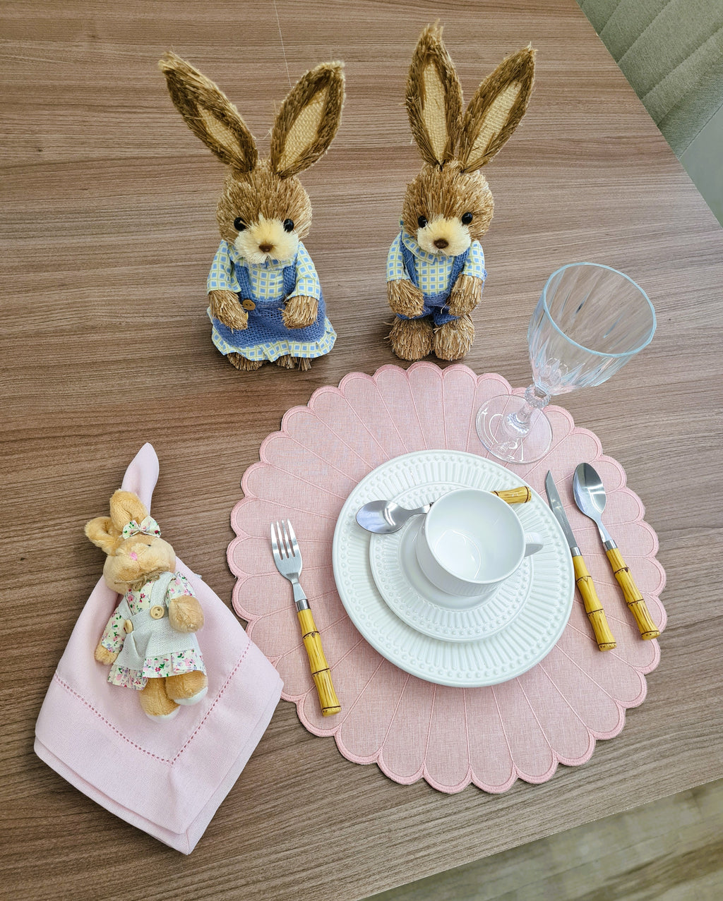 Kit Casal de Porta Guardanapos de Coelhos - 2 Lugares