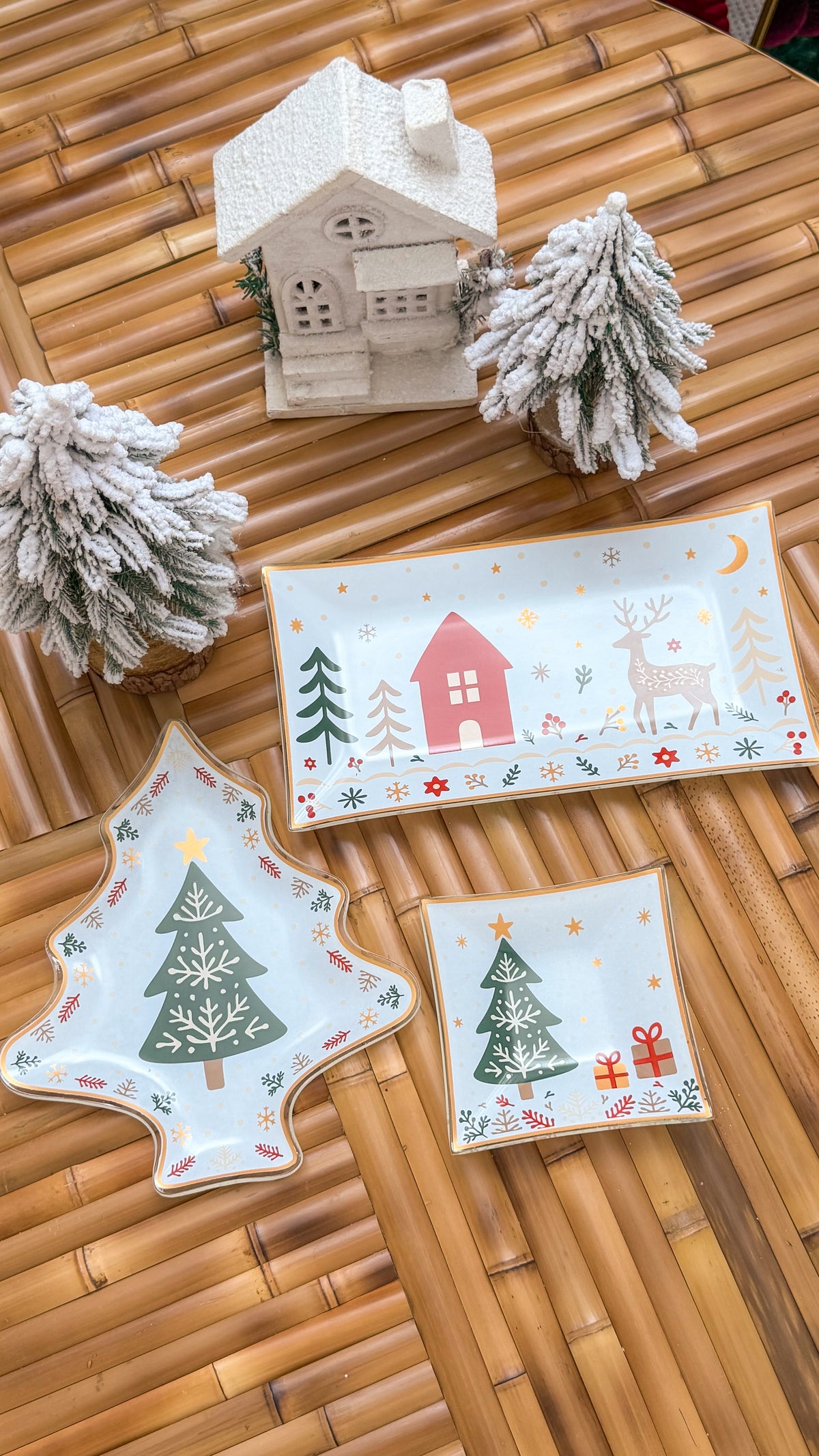 Kit 3 Petisqueiras e Travessas de Natal