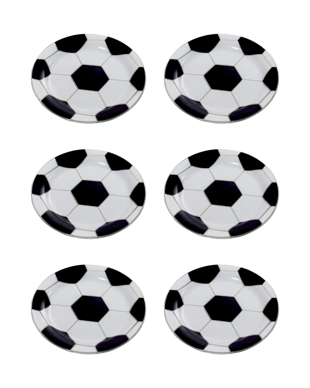 Kit de 6 Pratos de Sobremesa Bola de Futebol