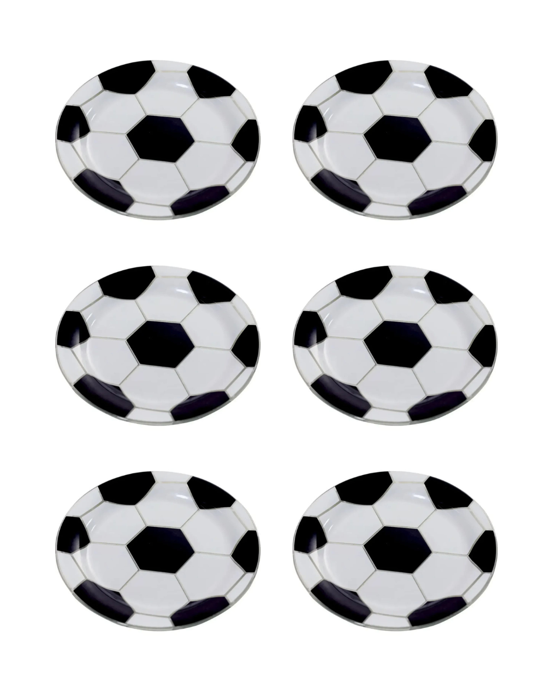 Kit de 6 Pratos de Sobremesa Bola de Futebol