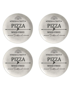 Conjunto com 4 Pratos Rasos de Pizza