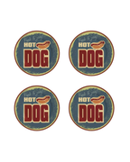 Conjunto com 4 Pratos de Sobremesa Hot Dog
