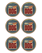 Conjunto com 6 Pratos de Sobremesa Hot Dog