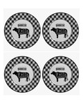 Conjunto com 4 Pratos Rasos de Churrasco
