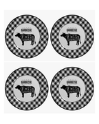 Conjunto com 4 Pratos Rasos de Churrasco