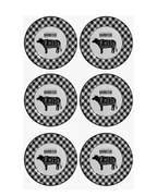 Conjunto com 6 Pratos Rasos de Churrasco