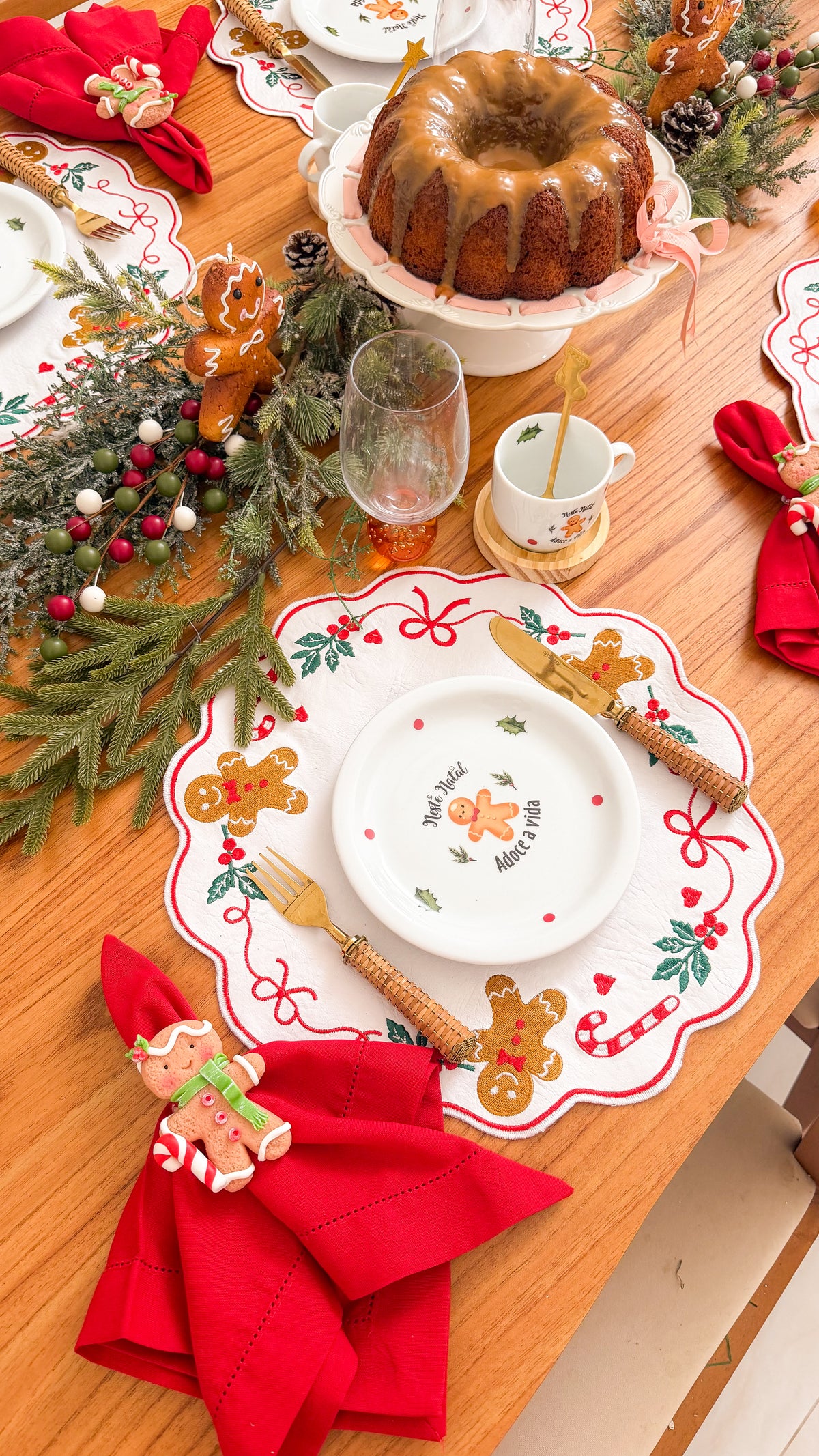 Conjunto com 6 Pratos de Sobremesa Gingerbread