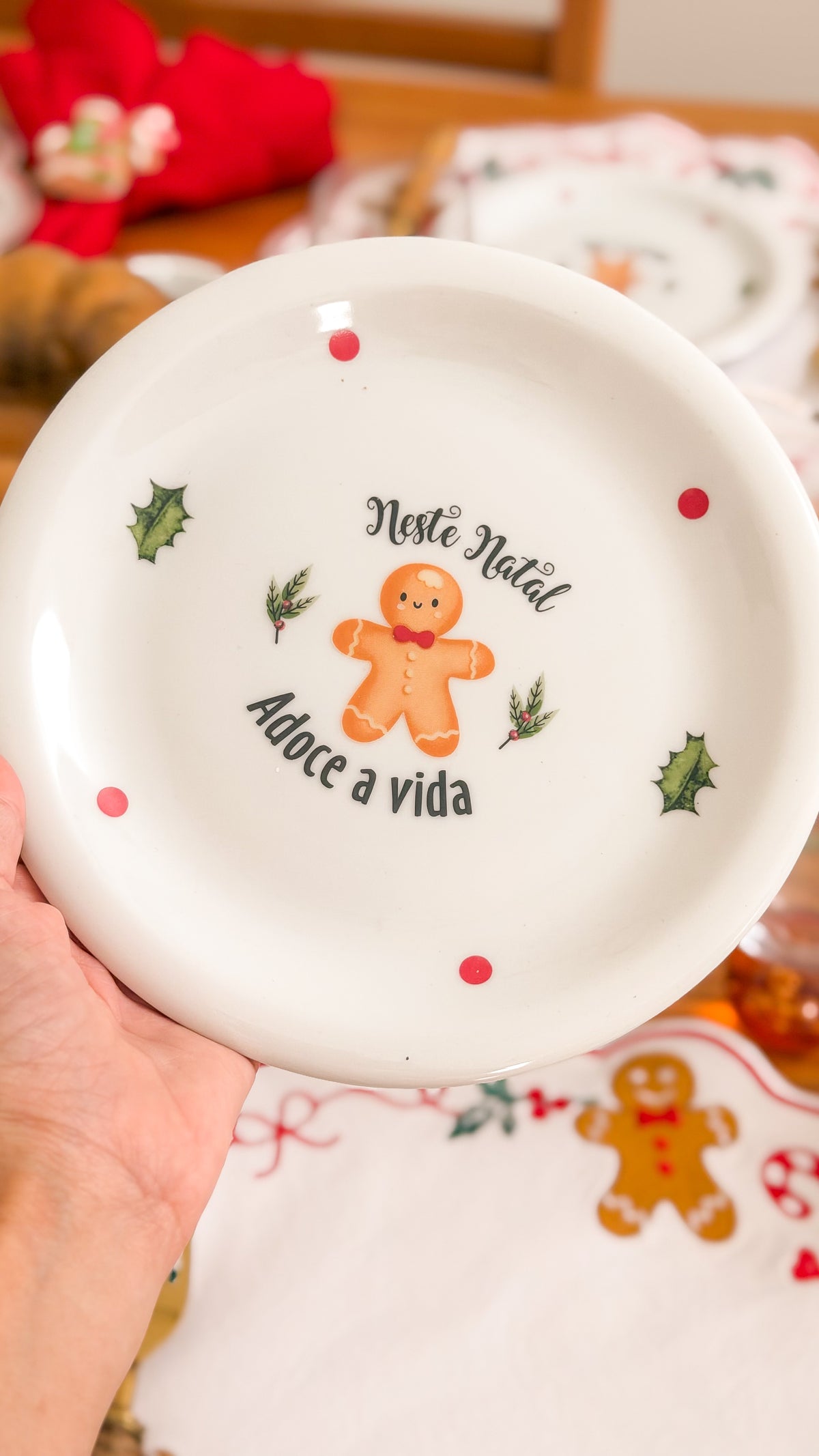 Conjunto com 6 Pratos de Sobremesa Gingerbread