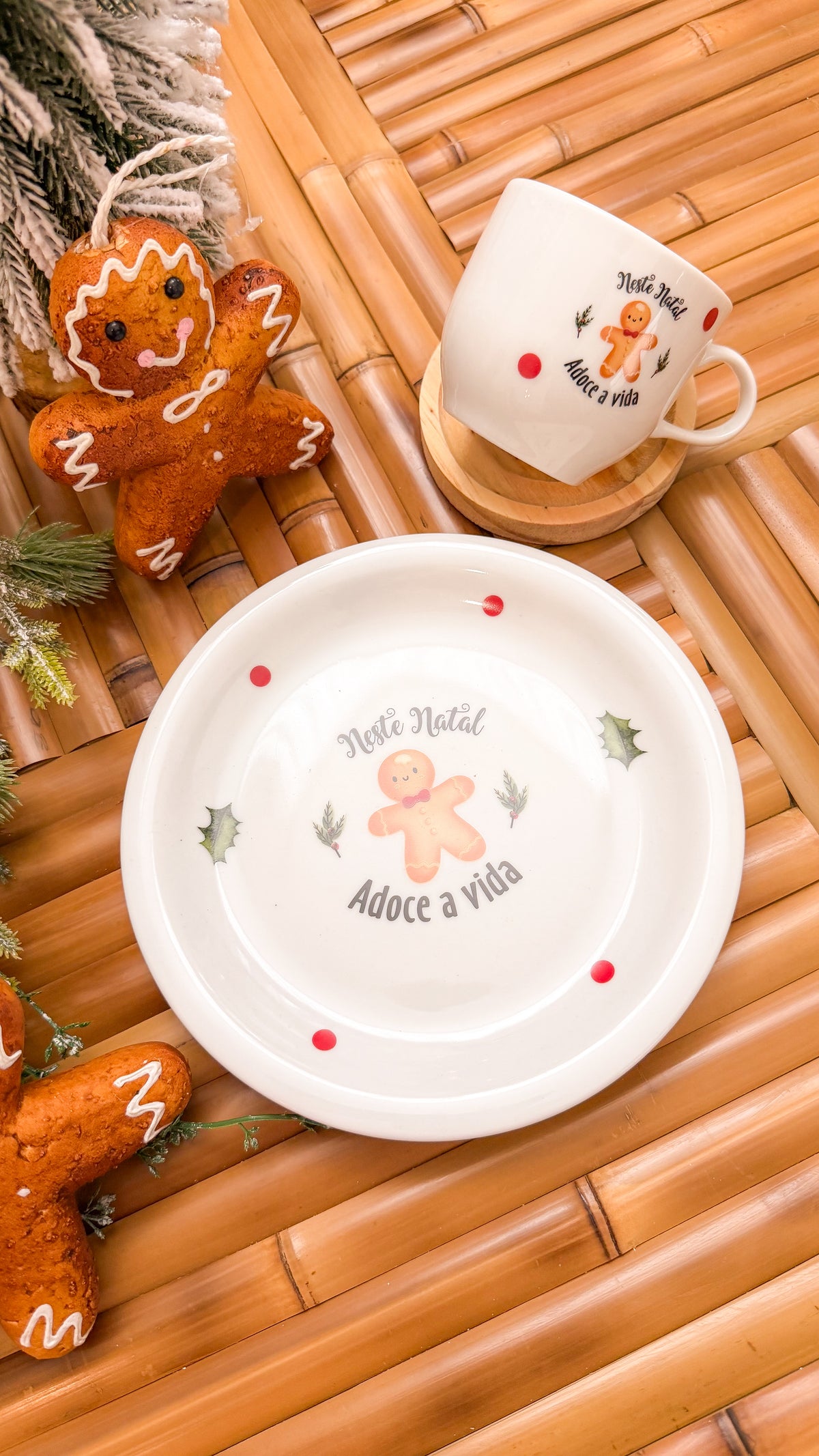 Conjunto com 6 Pratos de Sobremesa Gingerbread