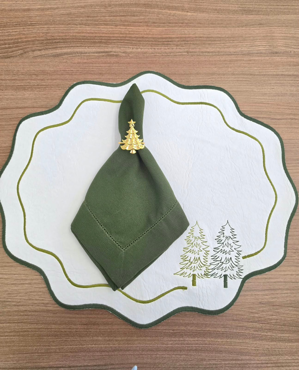 Porta Guardanapo Pinheiro Dourado